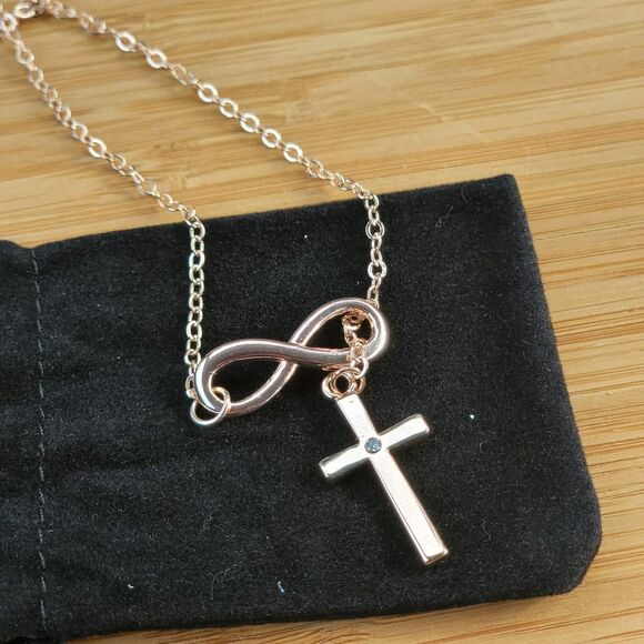 Swarovski Jewelry - Swarovski elements Women's rose Gold Jewelry cross infinity necklace